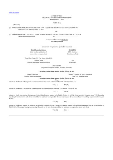 Thumbnail Civeo 10-K Annual Report 2018