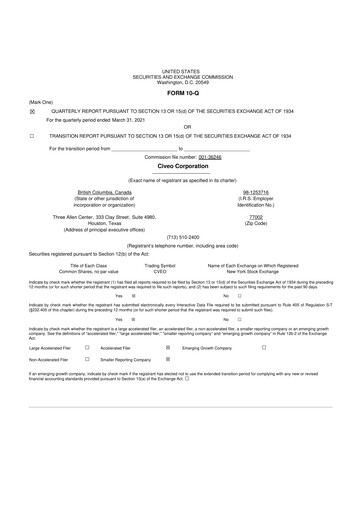 Thumbnail Civeo 10-Q Quarterly Report FY2021 