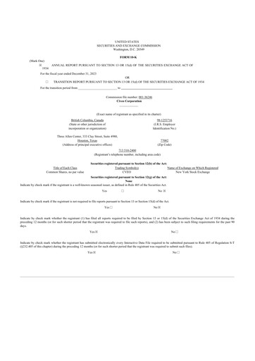 Thumbnail Civeo 10-K Annual Report 2023