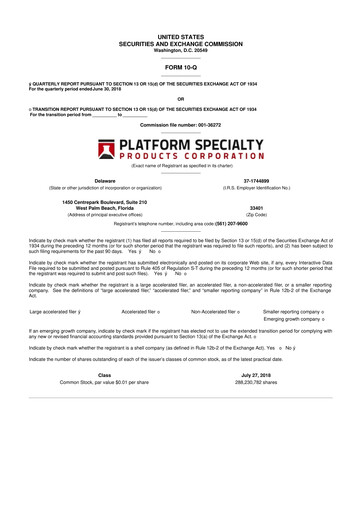 Thumbnail Element Solutions 10-Q Quarterly Report FY2018 