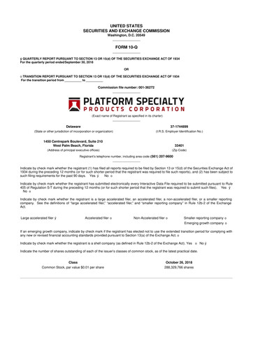 Thumbnail Element Solutions 10-Q Quarterly Report FY2018 