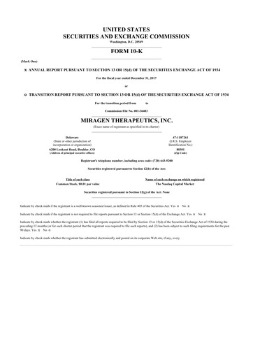 Thumbnail Viridian Therapeutics 10-K Annual Report 2017