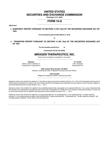 Thumbnail Viridian Therapeutics 10-Q Quarterly Report FY2018 