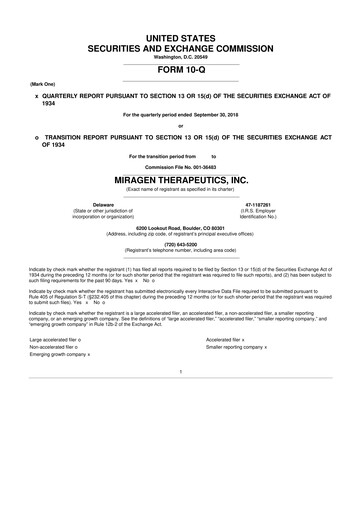 Thumbnail Viridian Therapeutics 10-Q Quarterly Report FY2018 