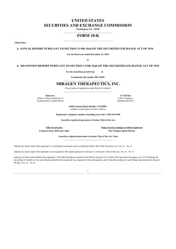 Thumbnail Viridian Therapeutics 10-K Annual Report 2018