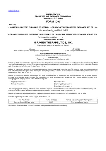 Thumbnail Viridian Therapeutics 10-Q Quarterly Report FY2019 