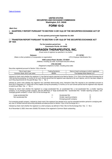 Thumbnail Viridian Therapeutics 10-Q Quarterly Report FY2020 