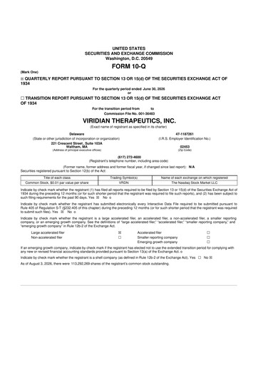 Thumbnail Viridian Therapeutics 10-Q Quarterly Report FY2026 