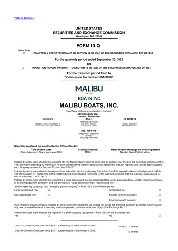 Thumbnail Malibu Boats 10-Q Quarterly Report FY2023 