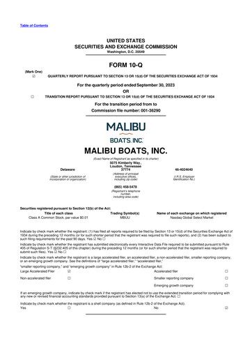 Thumbnail Malibu Boats 10-Q Quarterly Report FY2024 