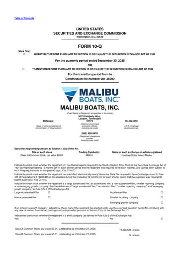 Thumbnail Malibu Boats 10-Q Quarterly Report FY2026 