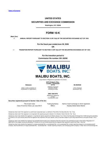 Thumbnail Malibu Boats 10-K Annual Report 2026