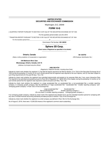 Thumbnail Sphere 3D 10-Q Quarterly Report FY2018 