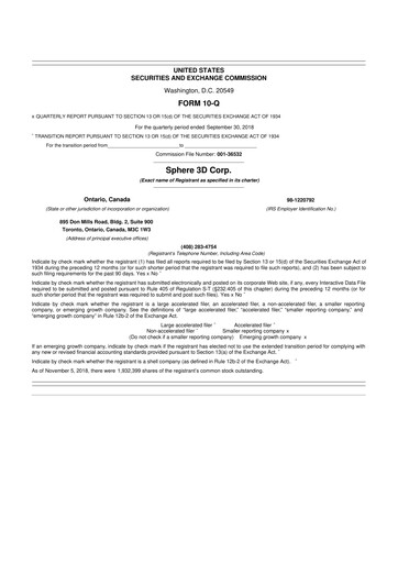 Thumbnail Sphere 3D 10-Q Quarterly Report FY2018 