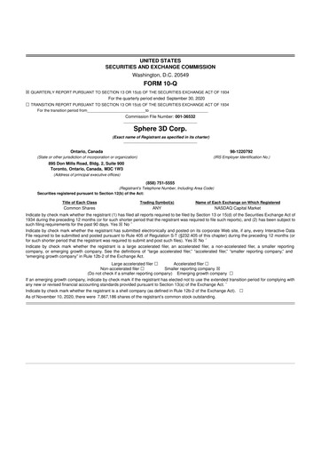 Thumbnail Sphere 3D 10-Q Quarterly Report FY2020 