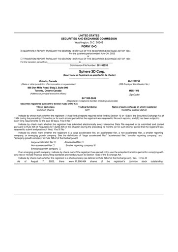 Thumbnail Sphere 3D 10-Q Quarterly Report FY2023 