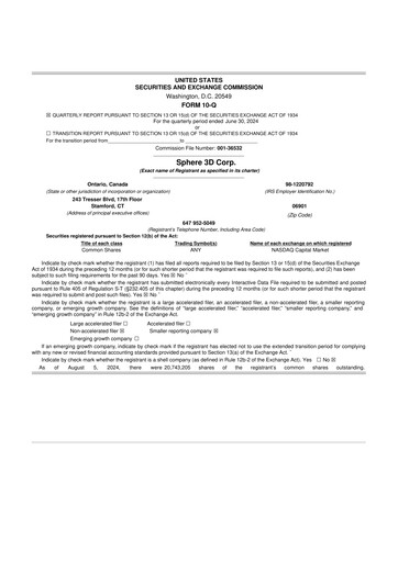 Thumbnail Sphere 3D 10-Q Quarterly Report FY2024 