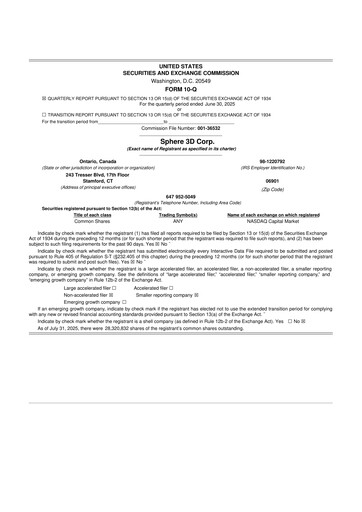 Thumbnail Sphere 3D 10-Q Quarterly Report FY2025 