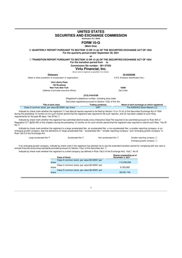 Thumbnail Virtu Financial
 10-Q Quarterly Report FY2021 