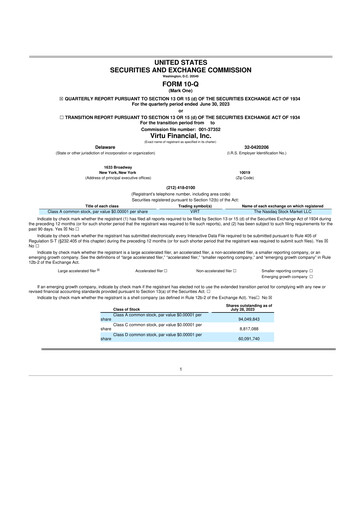 Thumbnail Virtu Financial
 10-Q Quarterly Report FY2023 