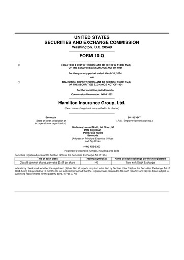 Vorschaubild Hamilton Insurance Group 10-Q Quartalsbericht 2024 