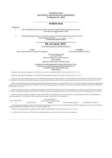 Thumbnail PlayAGS
 10-K Annual Report 2018