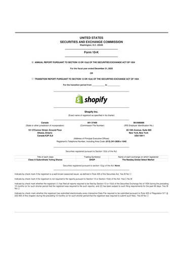 Miniature Shopify 10-K Rapport annuel 2025