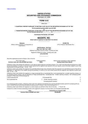 Vorschaubild Magnite 10-Q Quartalsbericht 2023 