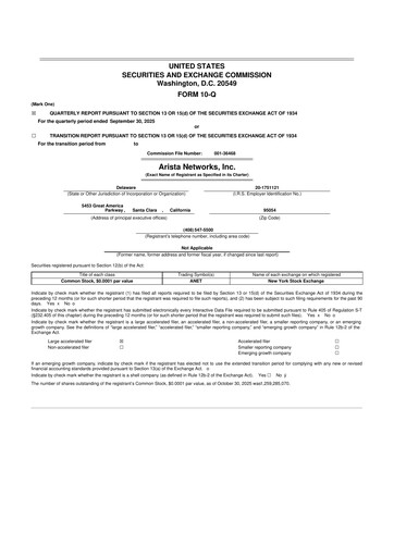 Thumbnail Arista Networks 10-Q Quarterly Report FY2025 