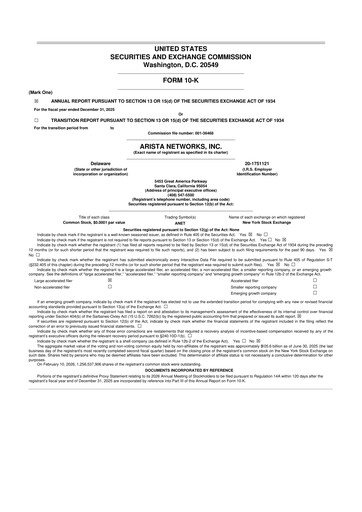 Thumbnail Arista Networks 10-K Annual Report 2025