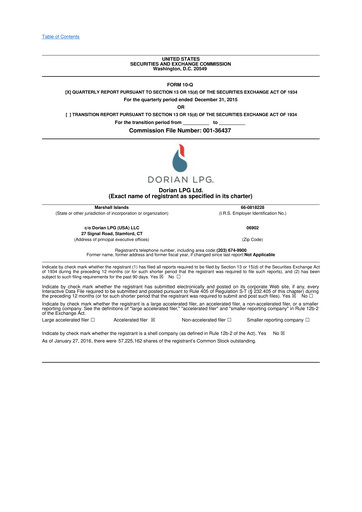 Thumbnail Dorian LPG
 10-Q Quarterly Report FY2016 