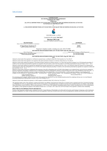 Thumbnail Dorian LPG
 10-K Annual Report 2017