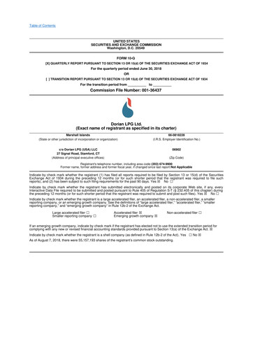 Thumbnail Dorian LPG
 10-Q Quarterly Report FY2019 