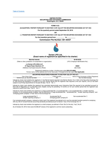 Thumbnail Dorian LPG
 10-Q Quarterly Report FY2020 
