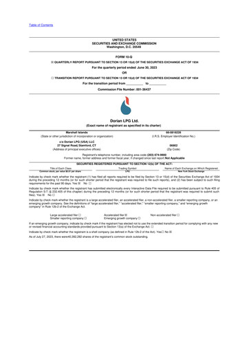 Thumbnail Dorian LPG
 10-Q Quarterly Report FY2024 