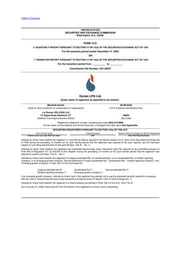 Thumbnail Dorian LPG
 10-Q Quarterly Report FY2026 