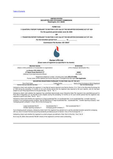 Thumbnail Dorian LPG
 10-Q Quarterly Report FY2027 
