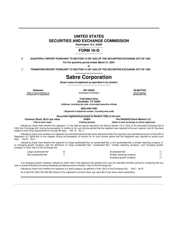 Miniature Sabre 10-Q Rapport trimestriel 2024 
