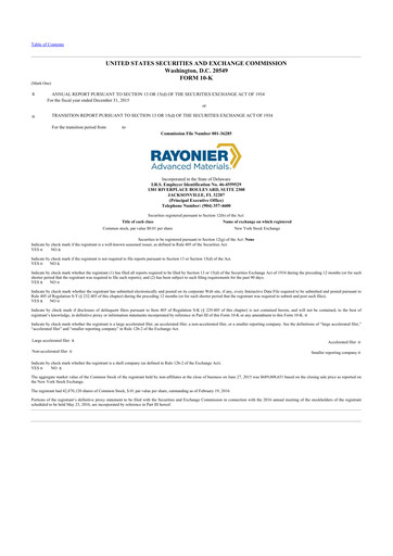 Thumbnail Rayonier Advanced Materials
 10-K Annual Report 2015