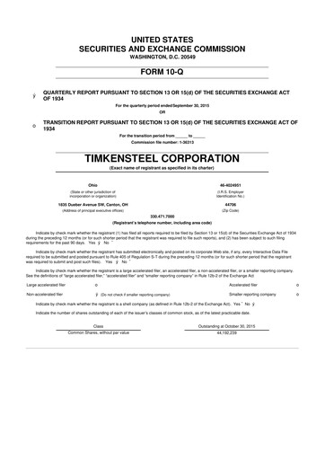 Thumbnail Metallus 10-Q Quarterly Report FY2015 