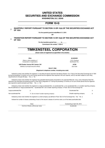 Thumbnail Metallus 10-Q Quarterly Report FY2016 