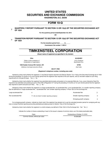 Thumbnail Metallus 10-Q Quarterly Report FY2018 