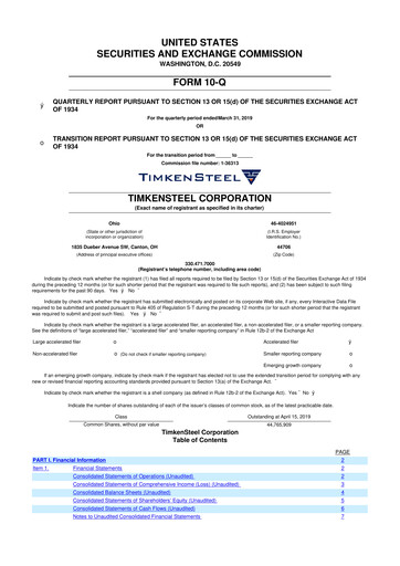 Thumbnail Metallus 10-Q Quarterly Report FY2019 