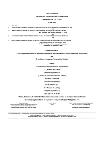 Thumbnail Innate Pharma
 20-F Annual Report 2025