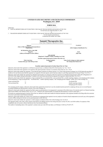 Thumbnail Summit Therapeutics
 10-K Annual Report 2023