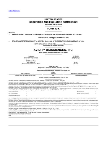 Thumbnail Avidity Biosciences 10-K Annual Report 2025