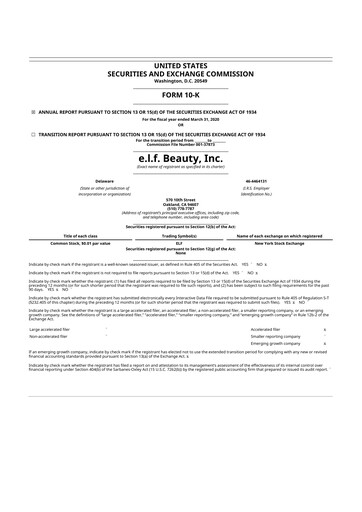 Thumbnail e.l.f. Beauty 10-K Annual Report 2020