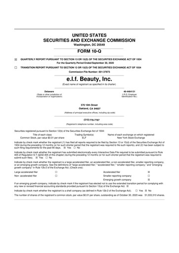 Thumbnail e.l.f. Beauty 10-Q Quarterly Report FY2021 