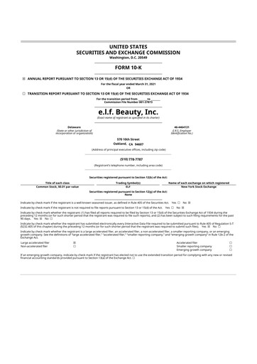 Thumbnail e.l.f. Beauty 10-K Annual Report 2021