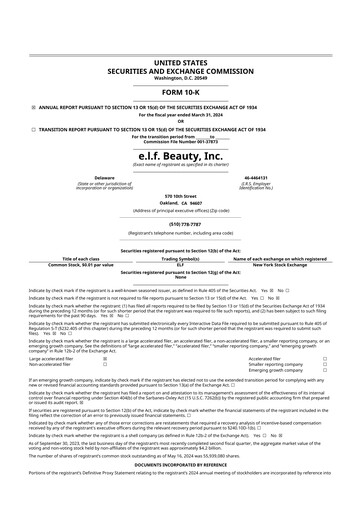 Thumbnail e.l.f. Beauty 10-K Annual Report 2024